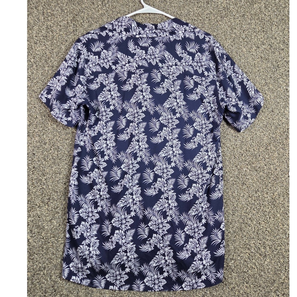 J.B. Mittwoch Hawaiian Shirt Mens Small Navy Blue Howe Floral Viscose Italy - Picture 4 of 9